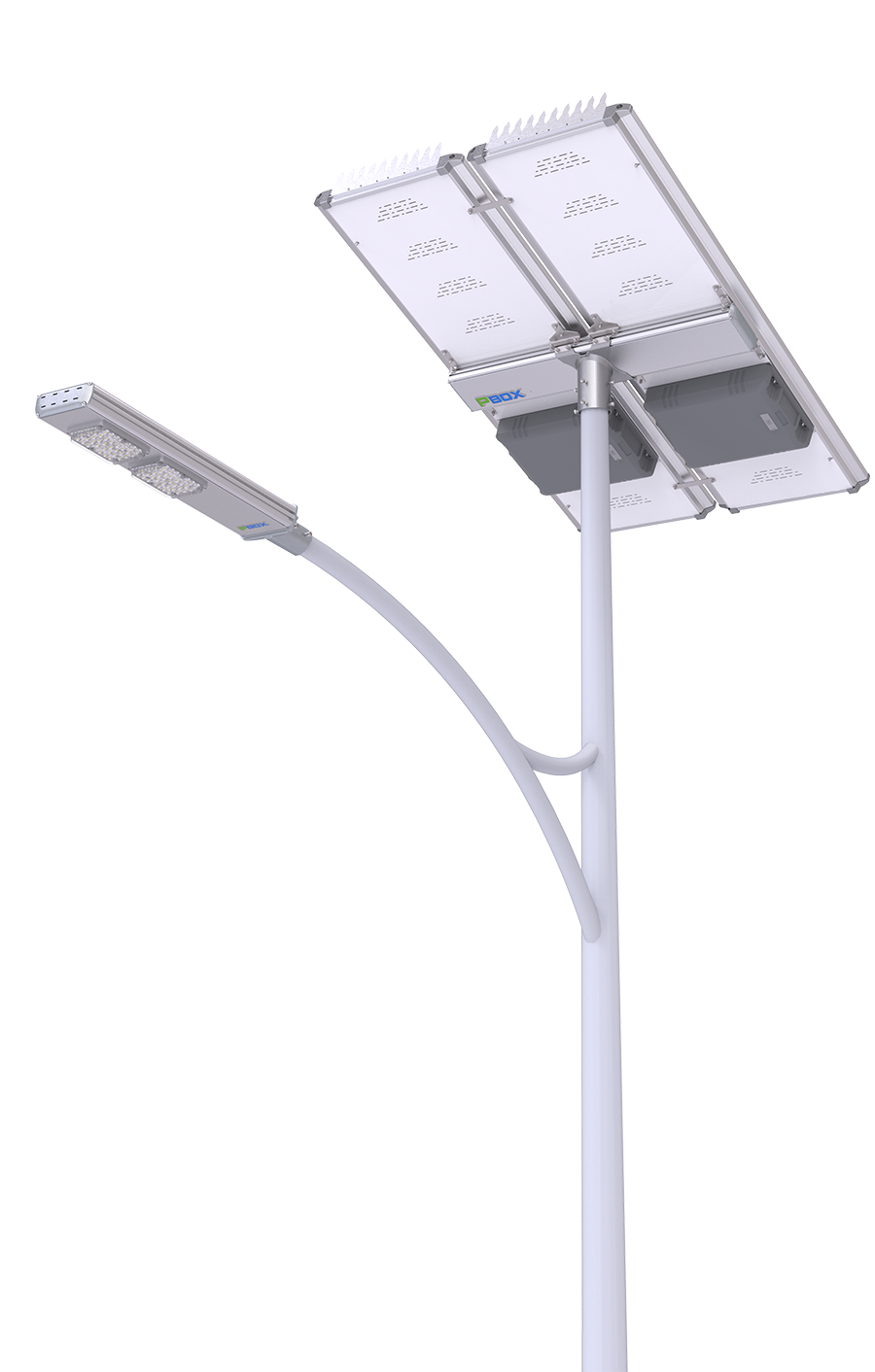 dual panel solar street light